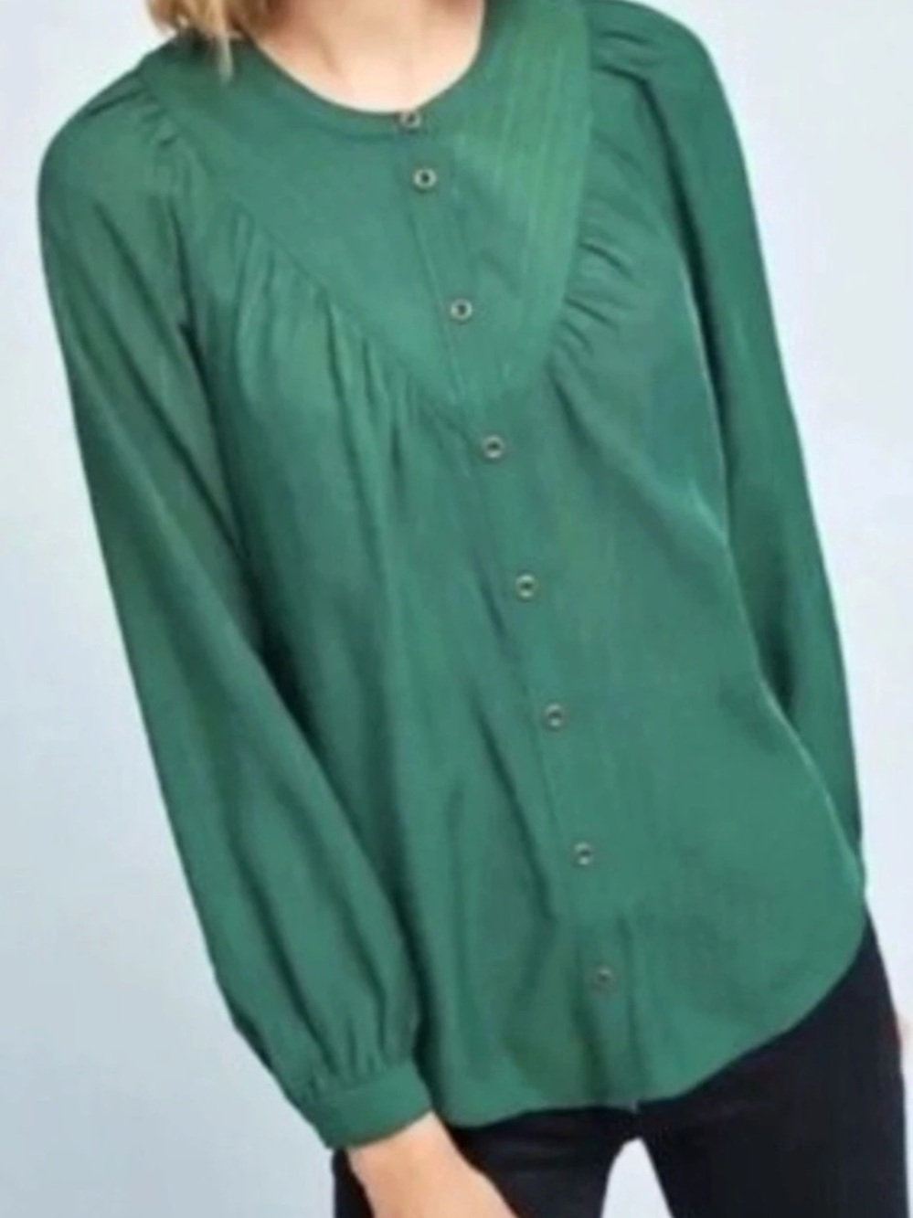 Maeve Green Long Sleeve Blouse